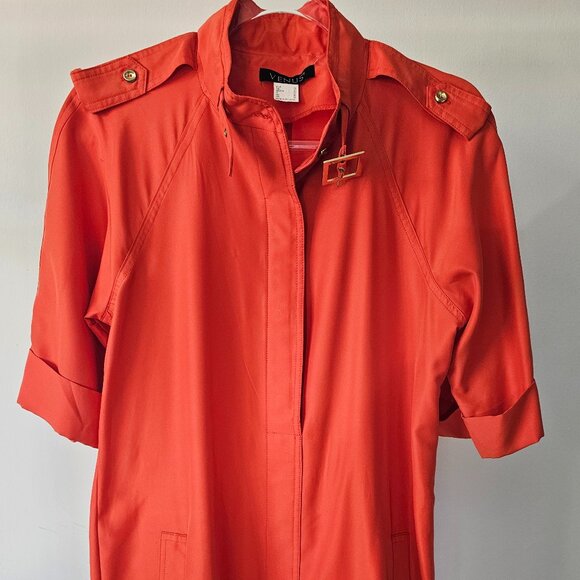 Venus Modern Burnt Orange Utility Shirtdress w/Gold Hardware/Buckles + Belt - Picture 1 of 14